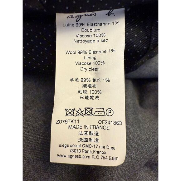 Agnes b. Women's Gray Wool Sheath Dress Size 8 (38) Knee Length Bow Detail - Picture 6 of 6